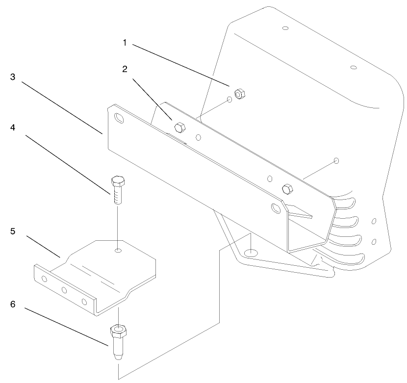 Mounting Hardware Diagram and Parts List for 79103 (220000001 - 220999999)(2002) Lawn Boy Lawn Tractor Accessories